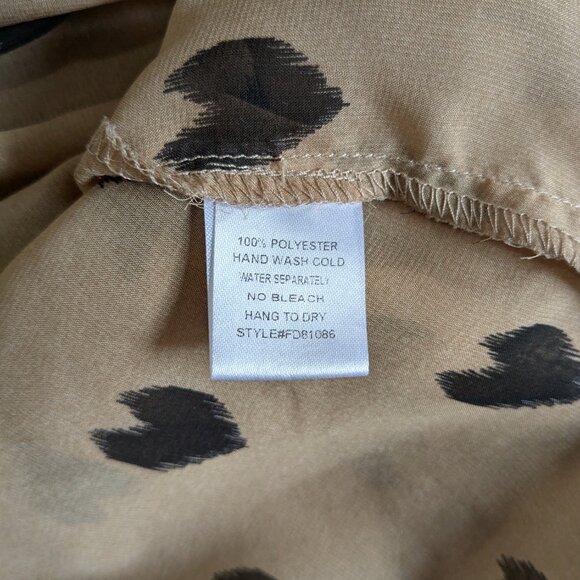 Fun 2 Fun Tan Heart Print Blouse - Picture 9 of 11